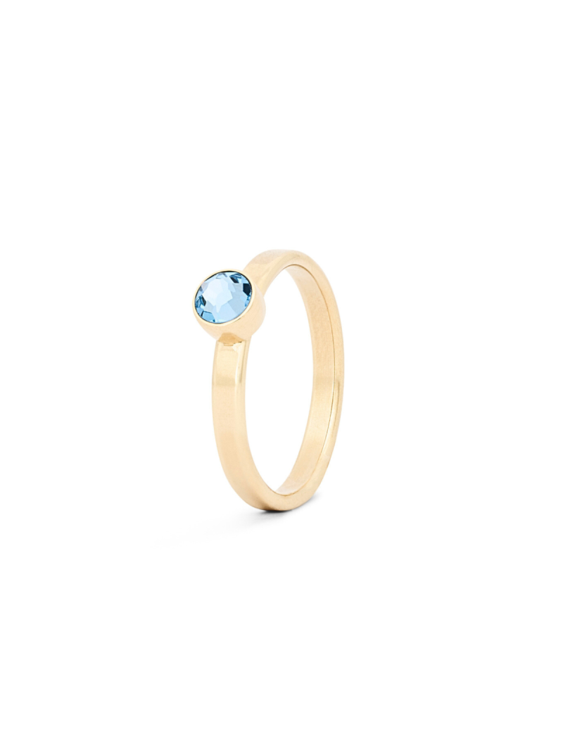 Maart aquamarijn verguld