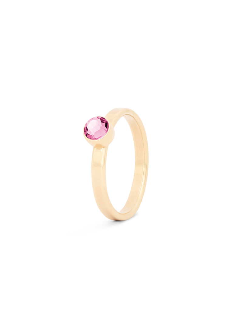 Oktober roze toermalijn verguld