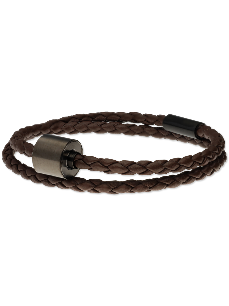 Gevlochten leder bruin