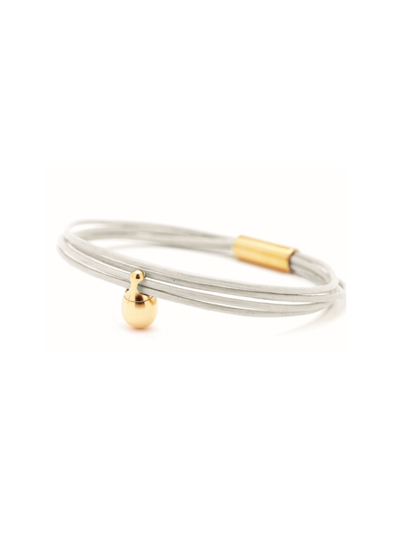 Fijn leder Parel verguld