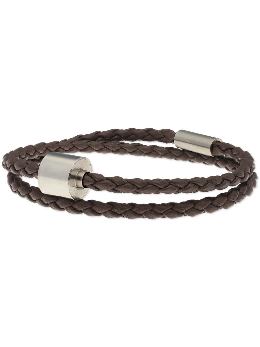 Gevlochten leder bruin