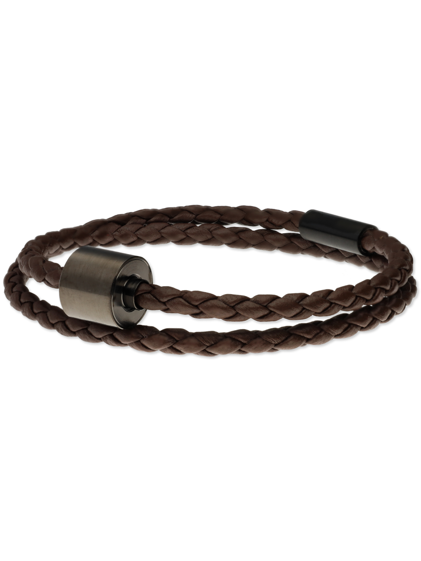 Gevlochten leder bruin