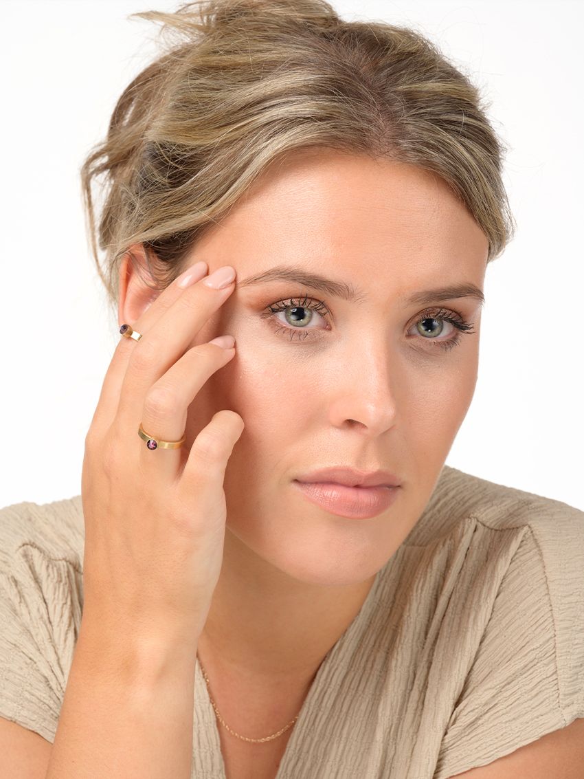 Februari amethist verguld