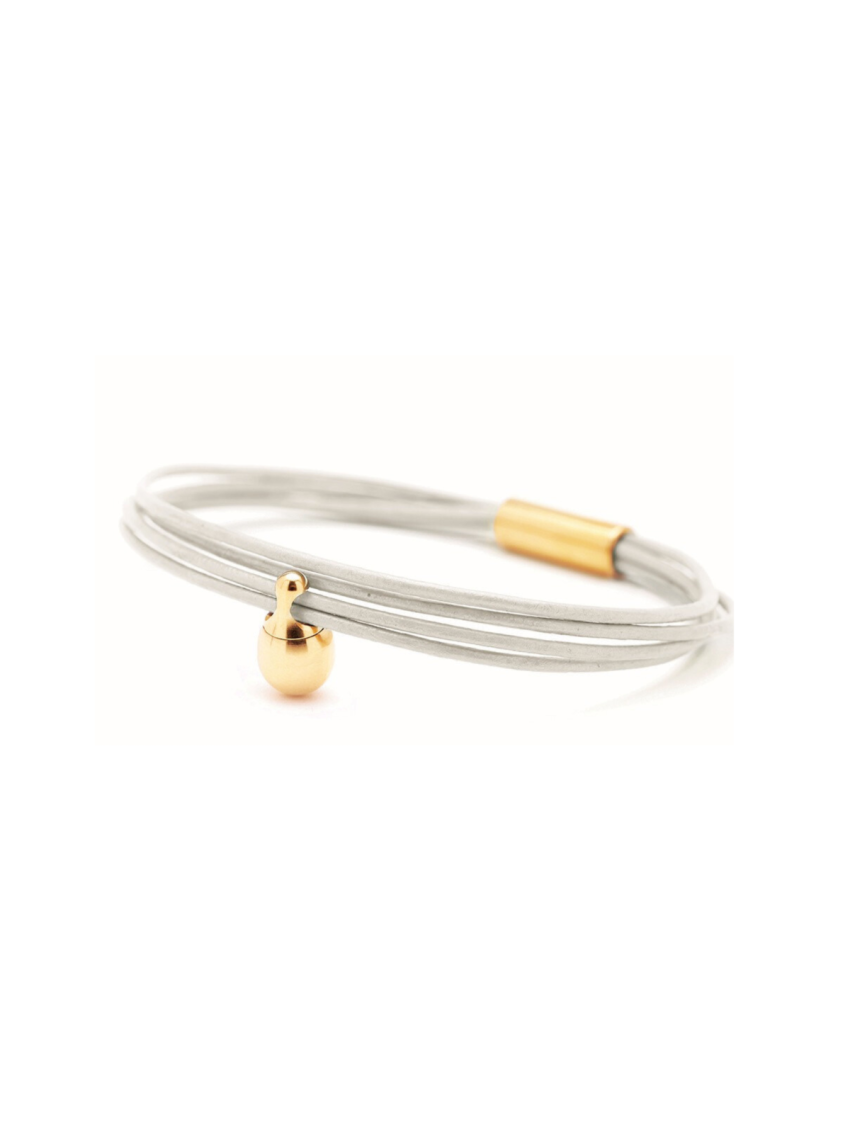 Fijn leder Parel verguld