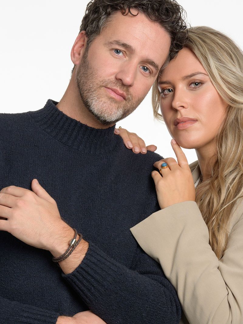 Gevlochten leder bruin