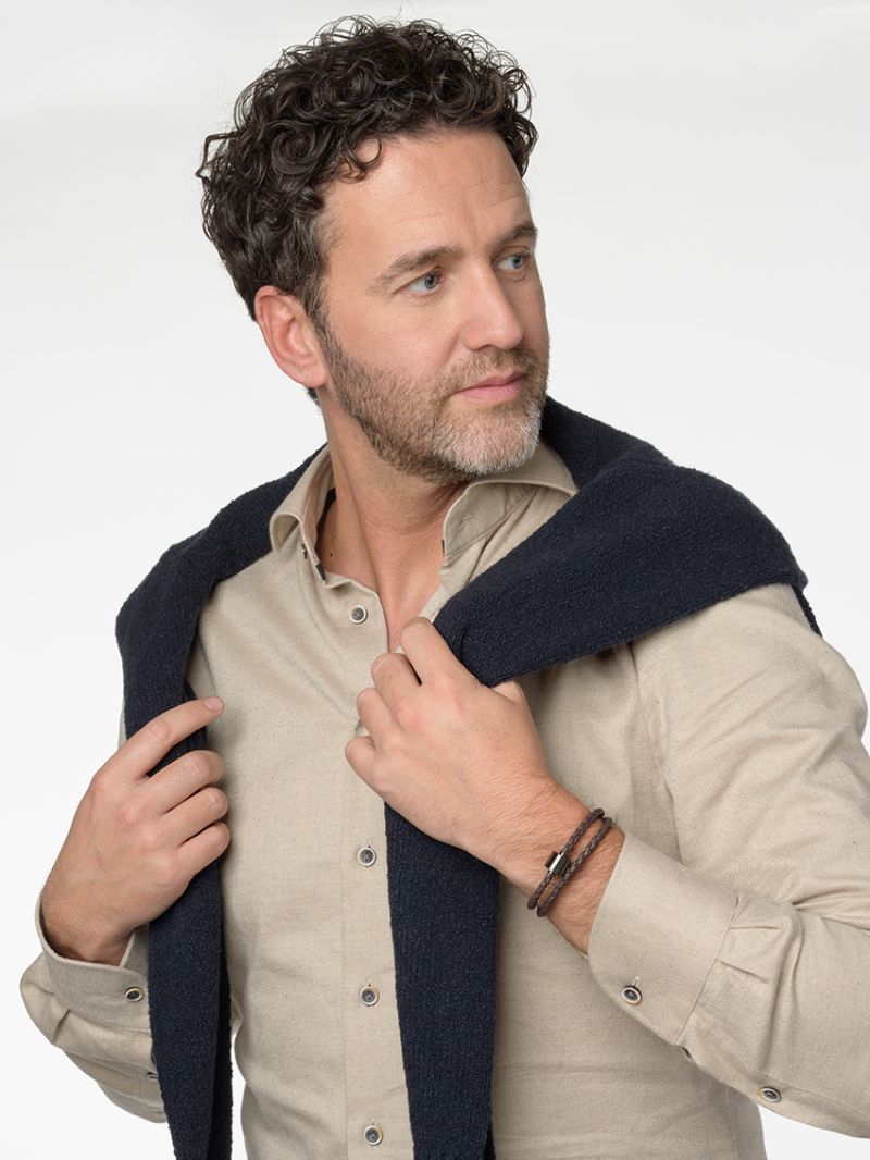 Gevlochten leder bruin