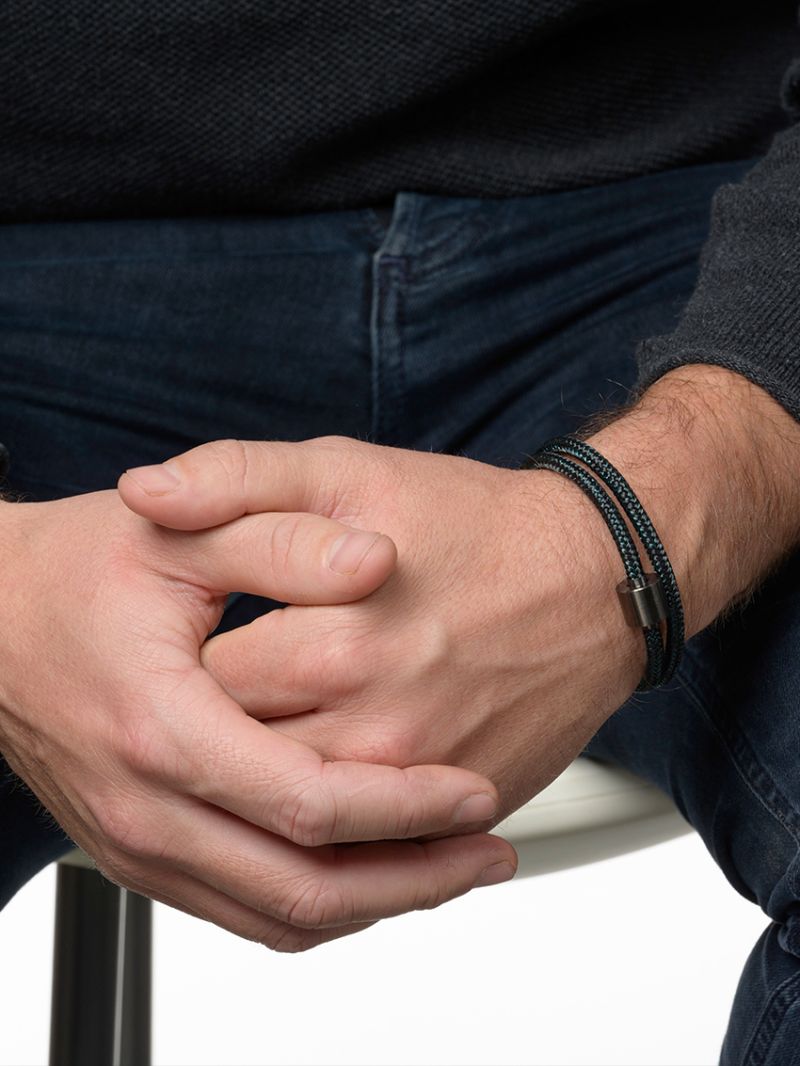 Koord zwart & petrol